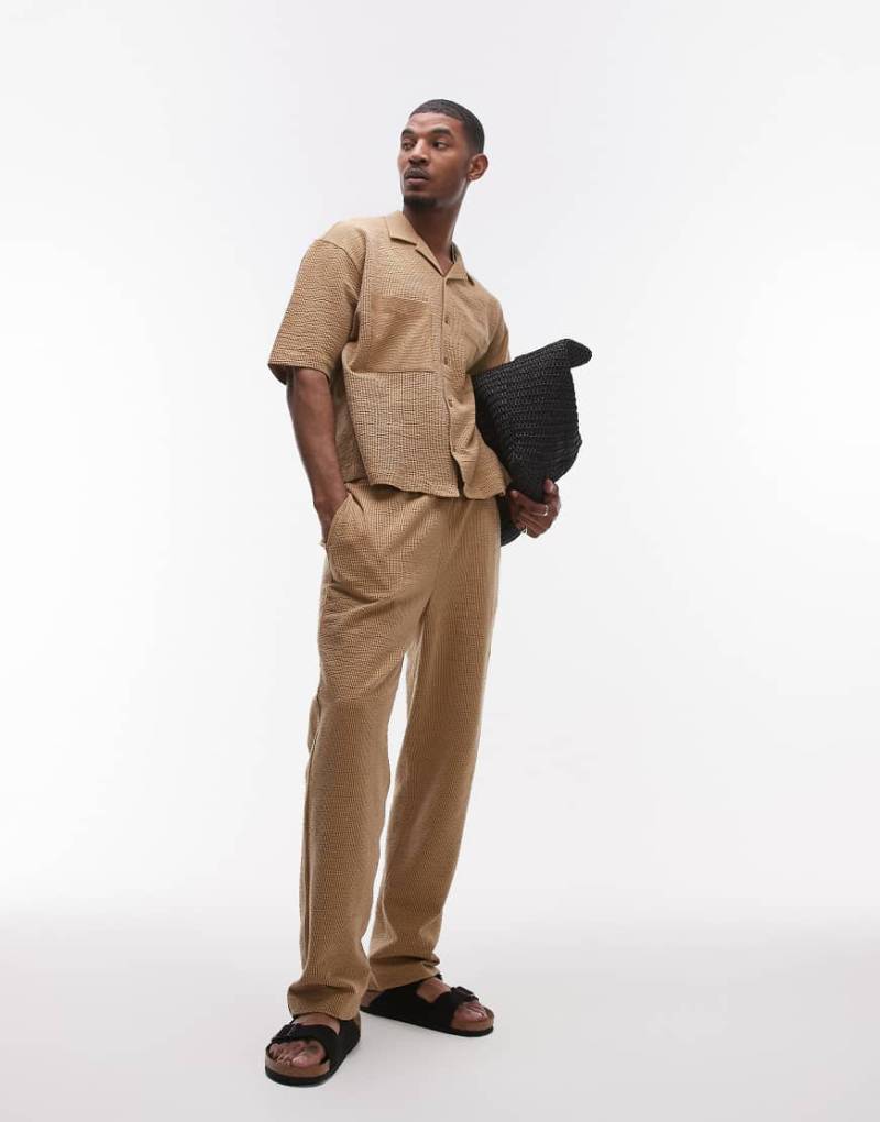 Topman - Gerade geschnittene Jogginghose in Senfgelb gestreift von Topman