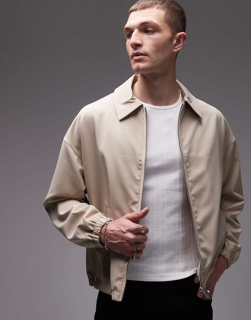 Topman - Harrington-Jacke in Stone-Neutral von Topman