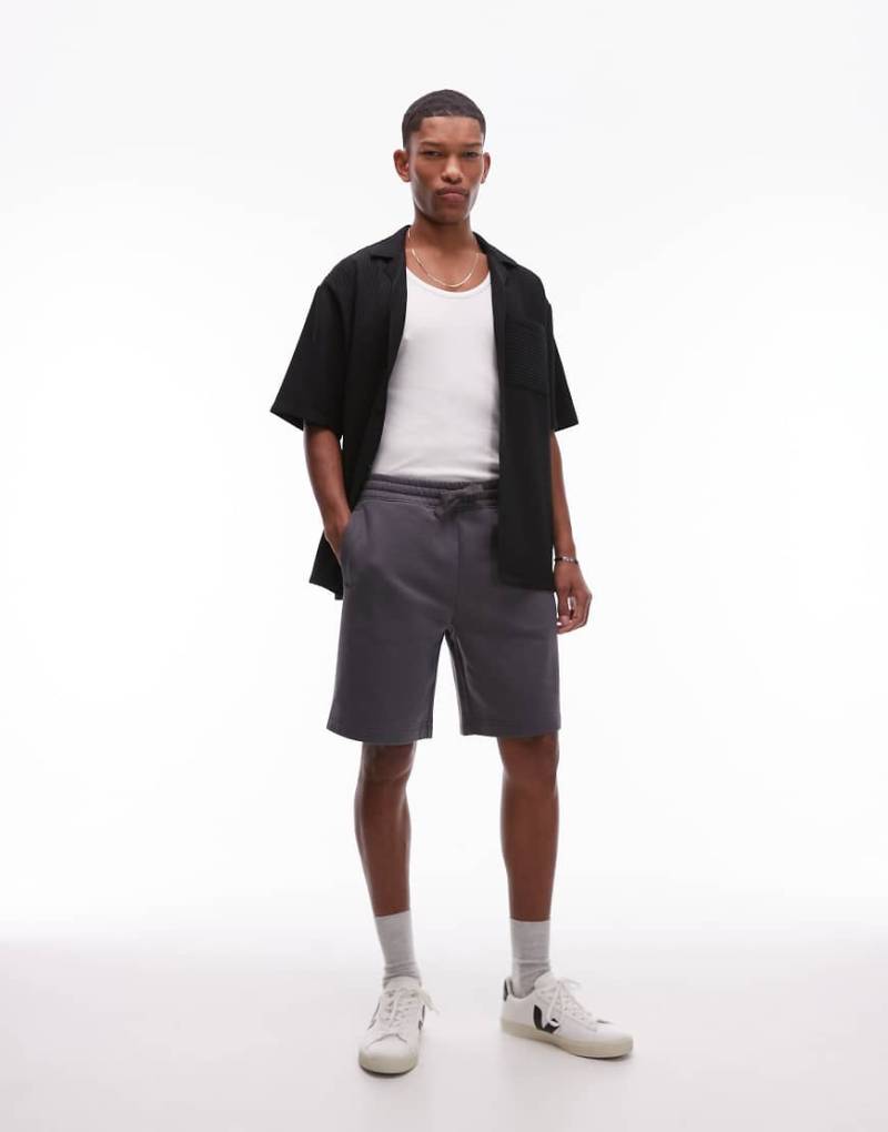 Topman - Hochwertige Oversize-Shorts in Anthrazit-Grau von Topman