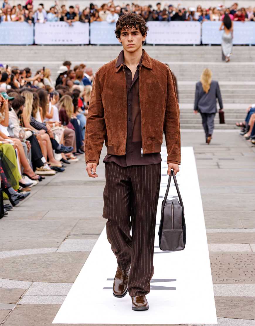 Topman - Jacke in Rostrot aus echtem Wildleder-Brown von Topman