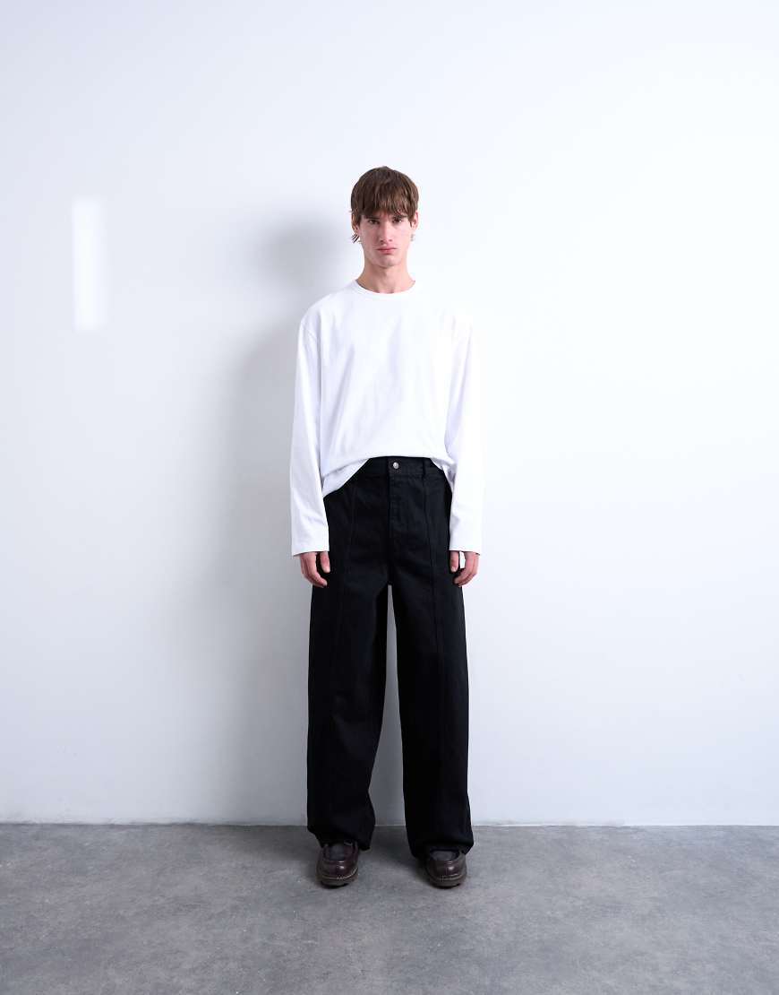 Topman - Jeans in Schwarz mit weitem Bein von Topman