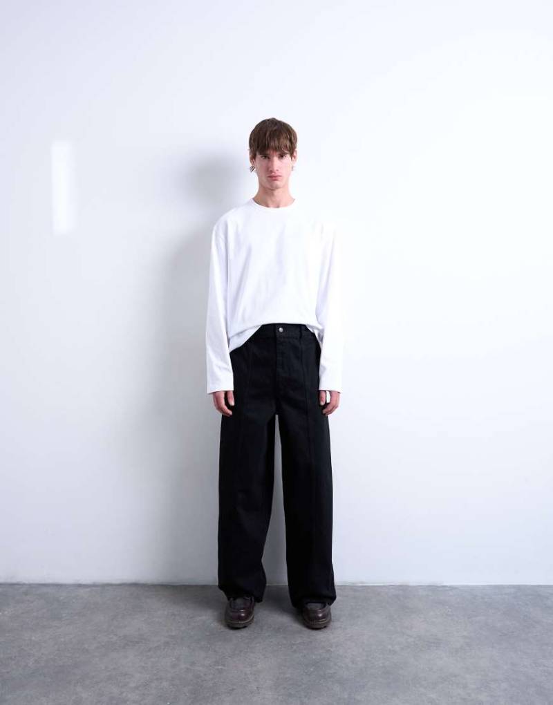 Topman - Jeans in Schwarz mit weitem Bein von Topman