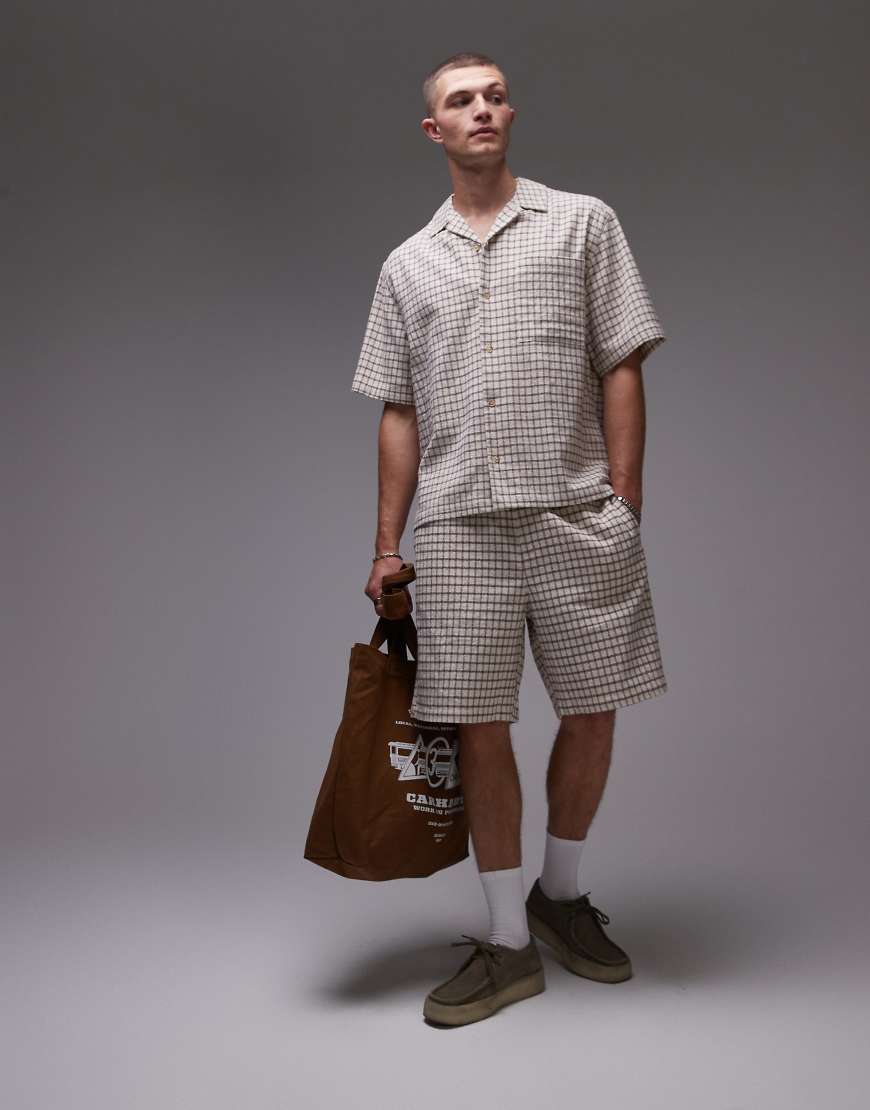 Topman - Karierte Shorts in Stone-Neutral Topman - Karierte Shorts in Stone-Neutral von Topman
