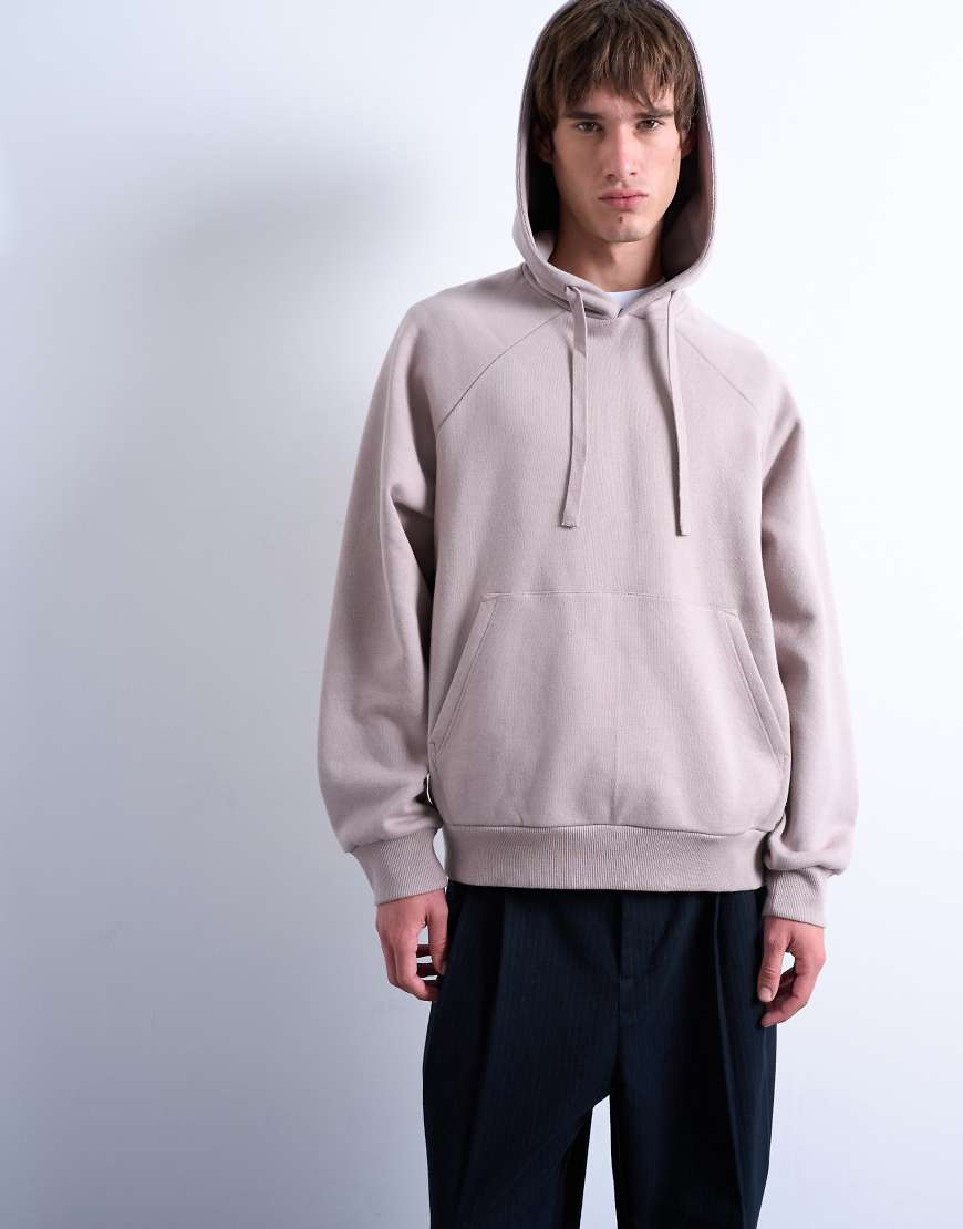 Topman - Kastiger Kapuzenpullover in Nerzrosa-Brown von Topman