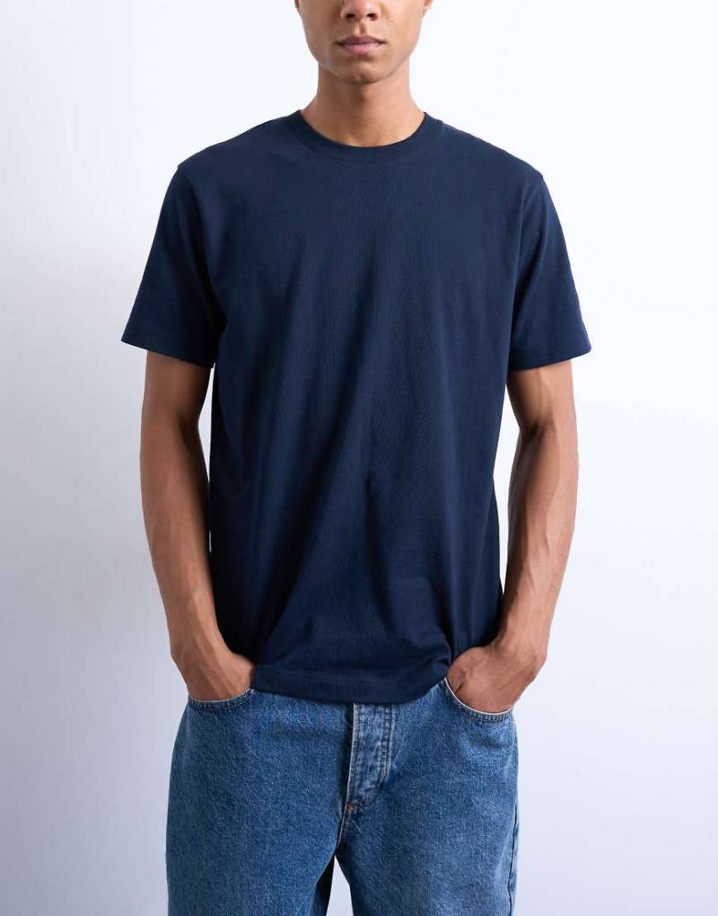 Topman - Klassisch geschnittenes T-Shirt in Marineblau von Topman