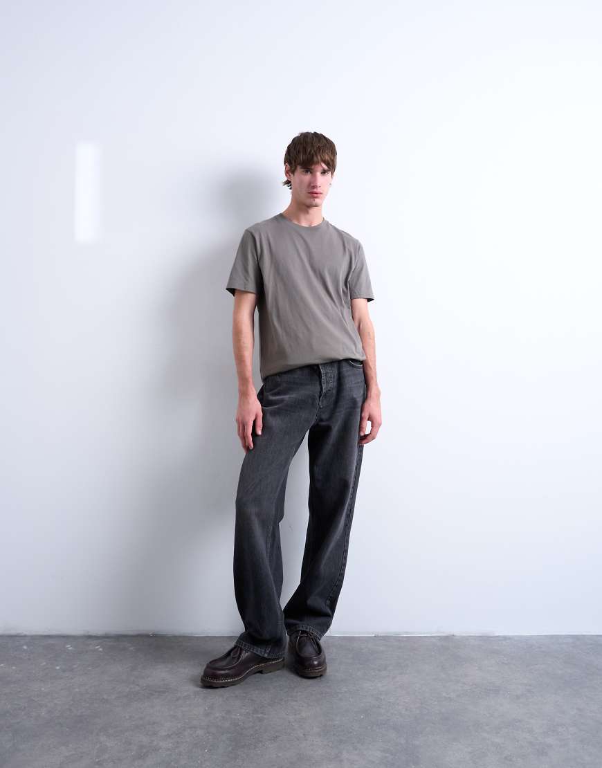 Topman - Klassisches T-Shirt in Olivgrün von Topman