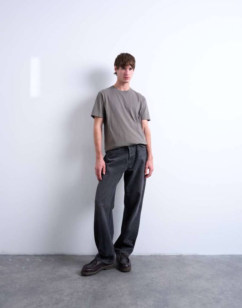 Topman - Klassisches T-Shirt in Olivgrün von Topman