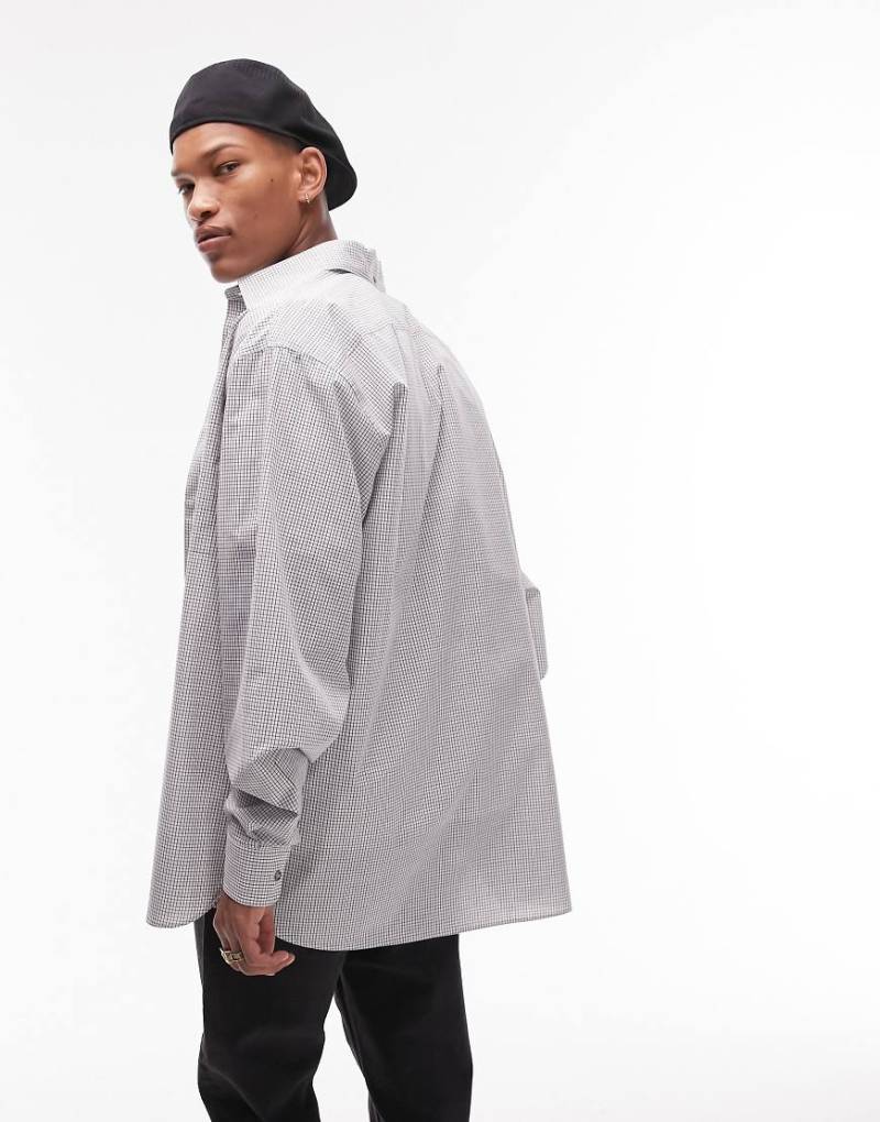 Topman - Langärmliges Super-Oversize-Hemd mit buntem Gitterkaro von Topman