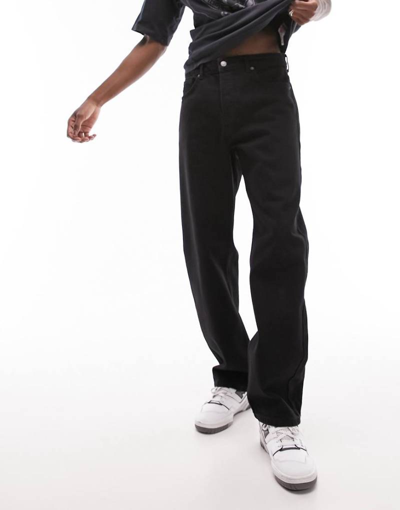 Topman - Locker geschnittene, feste Jeans in Schwarz von Topman