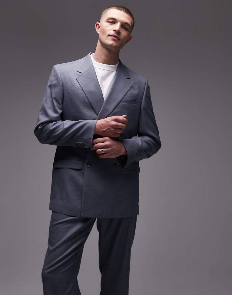 Topman - Locker geschnittene Anzugjacke in Blau von Topman