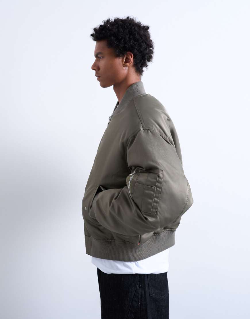Topman - MA1 - Bomberjacke in Khaki-Grün von Topman