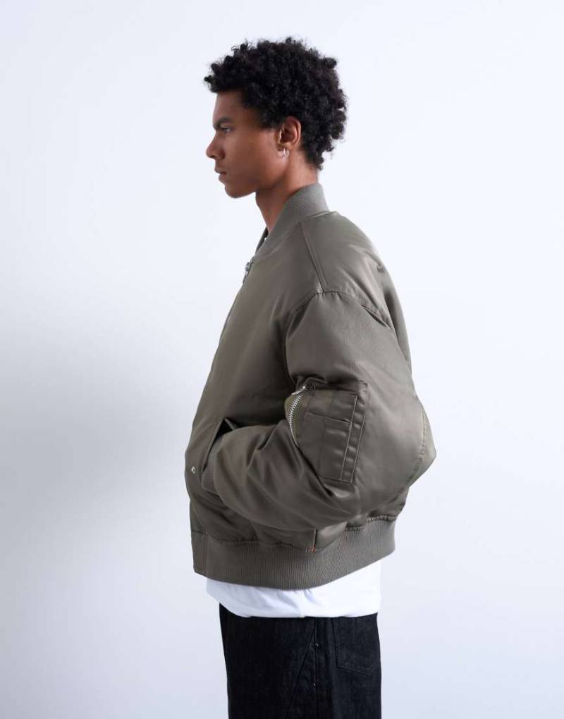 Topman - MA1 - Bomberjacke in Khaki-Grün von Topman