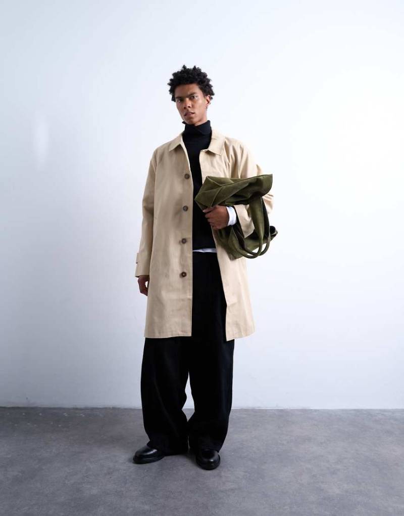 Topman - Trenchcoat aus Baumwolle in Steinbeige-Neutral von Topman