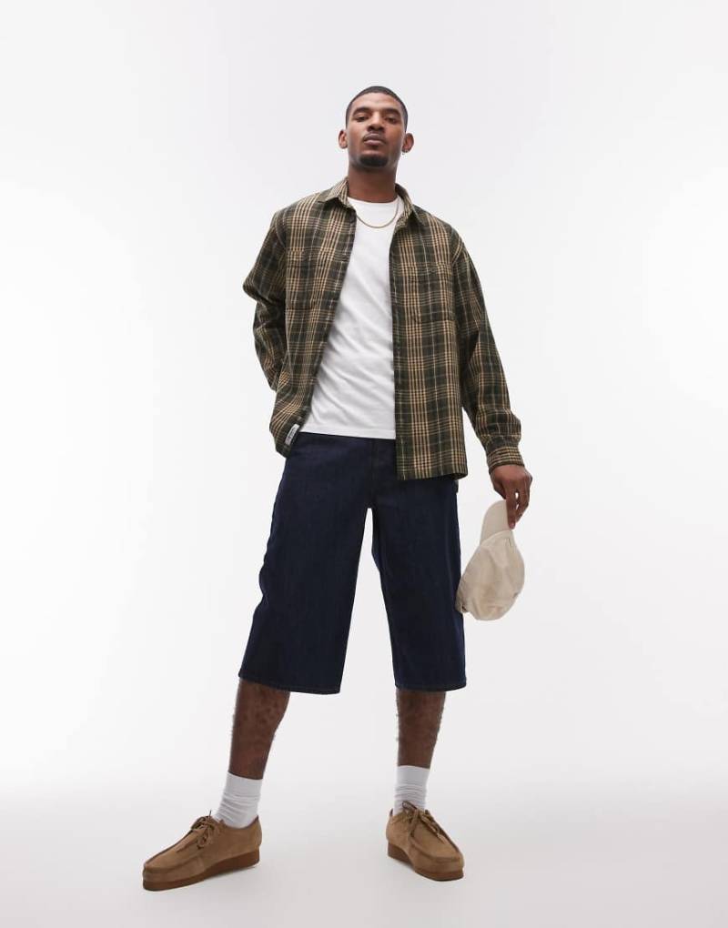 Topman - Mittellange Jeans-Jorts in halbverwaschenem Blau von Topman