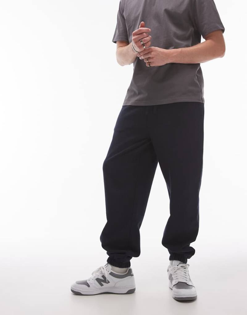 Topman - Oversize-Jogginghose in verwaschenem Marineblau von Topman