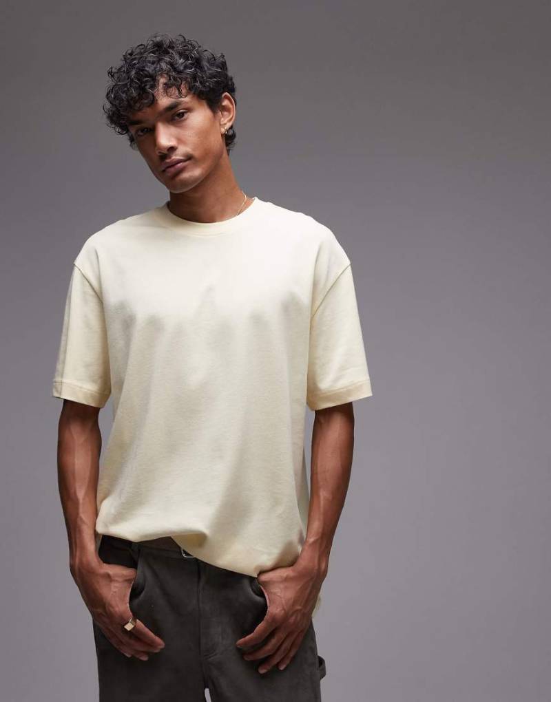 Topman - Oversize-T-Shirt in Buttermilchgelb von Topman