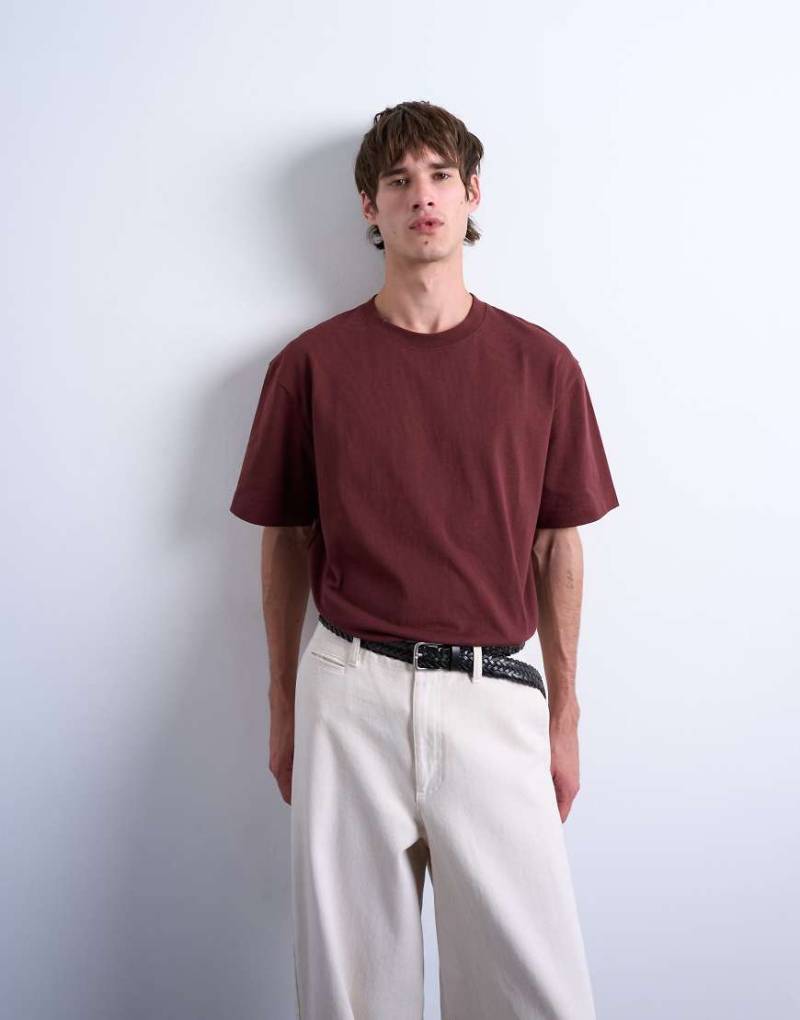 Topman - Relaxed-Fit-T-Shirt in Kamelbraun von Topman