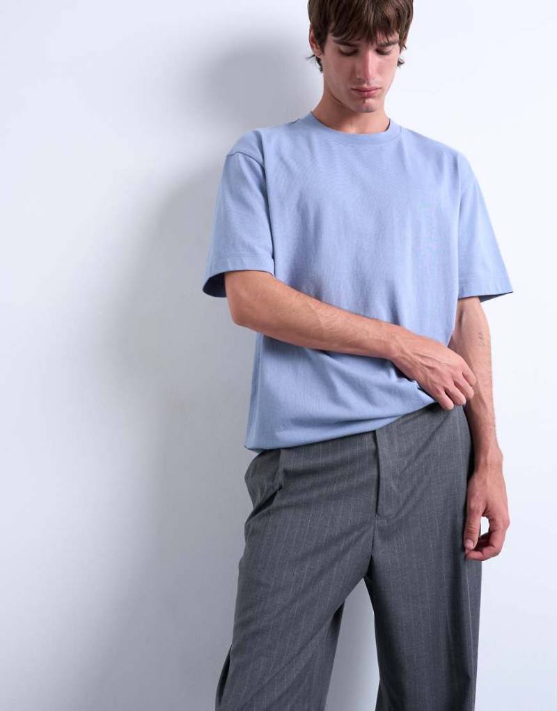 Topman - Relaxed-Fit-T-Shirt in Mittelblau von Topman