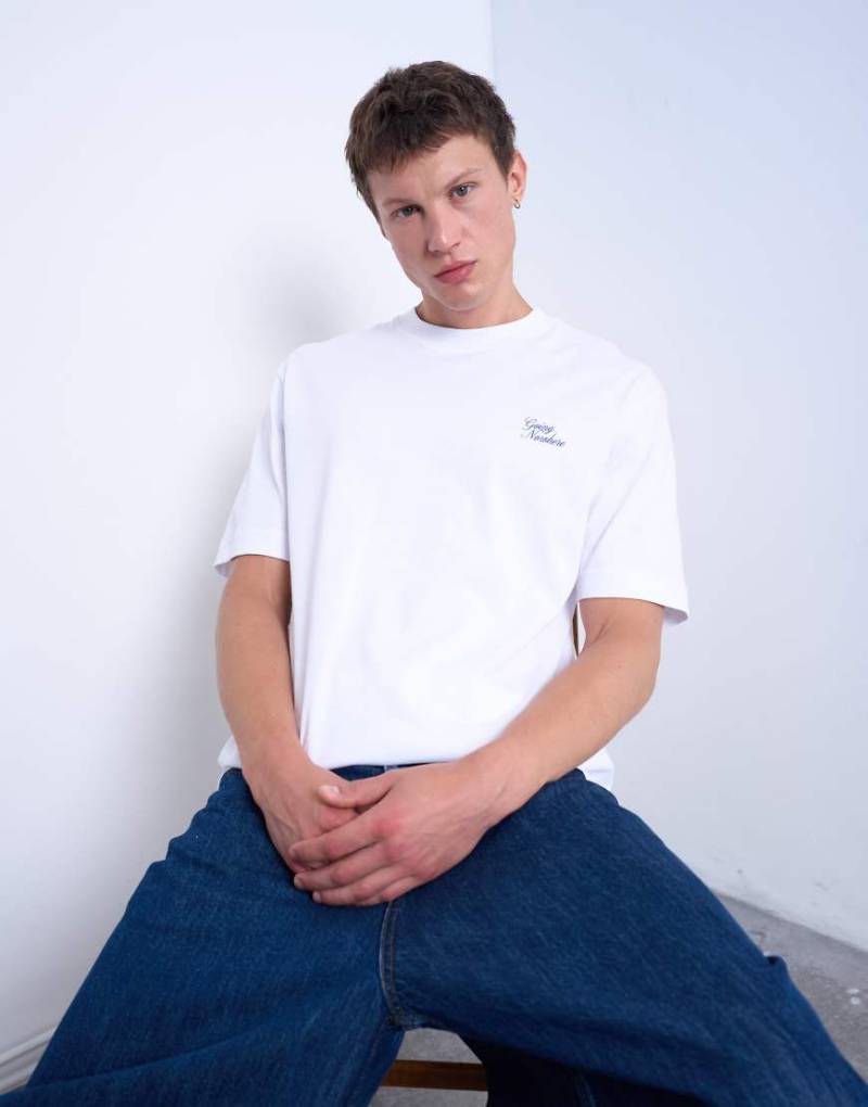 Topman - Relaxed-Fit-T-Shirt in Weiß mit „Going Nowhere"-Print von Topman