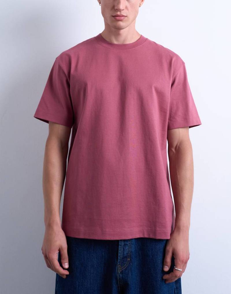 Topman - Relaxed-Fit-T-Shirt in staubigem Rosé-Rosa von Topman