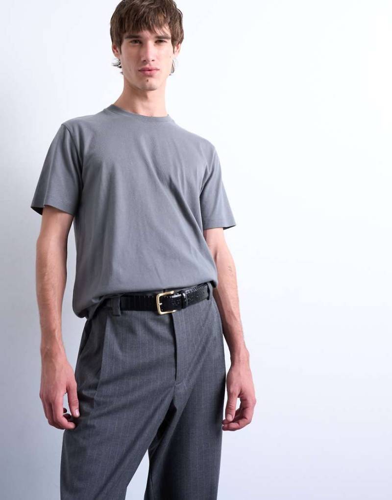 Topman - Classic-Fit-T-Shirt in Grau von Topman