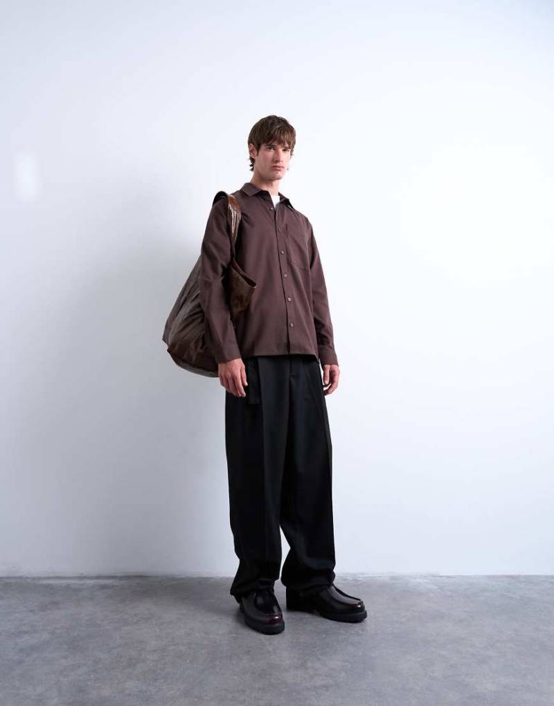 Topman - Regular-Fit-Flanellhemd in Braun-Brown von Topman