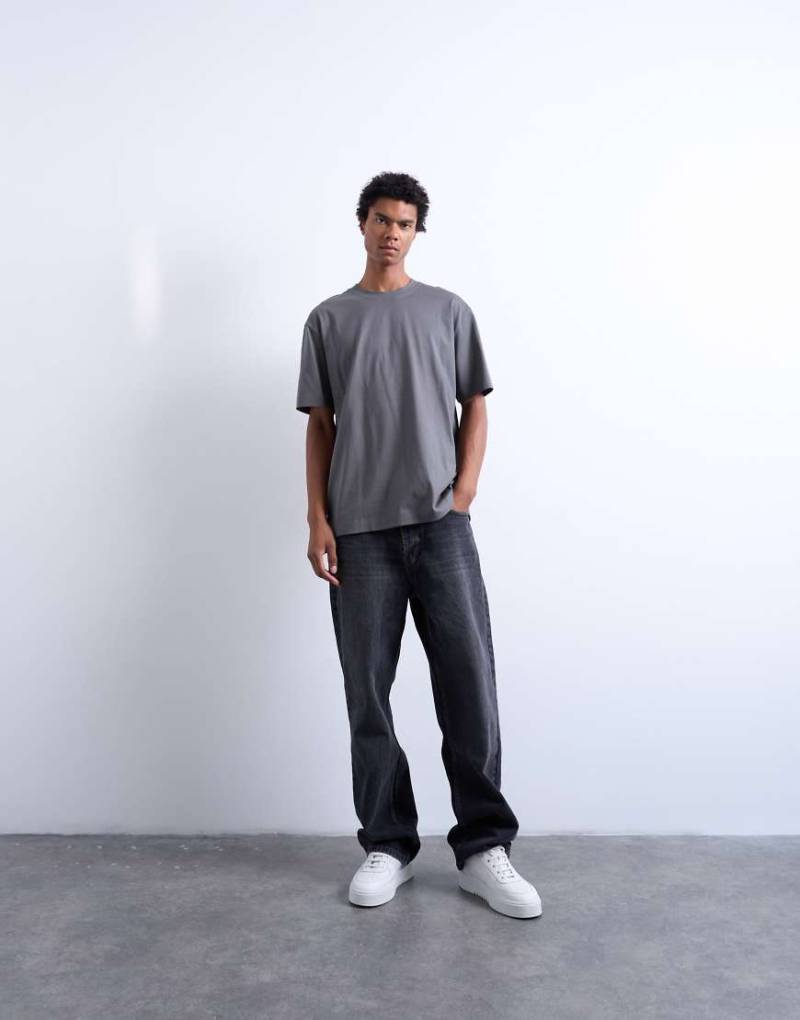 Topman - Relaxed-Fit-T-Shirt in Anthrazit-Grau von Topman