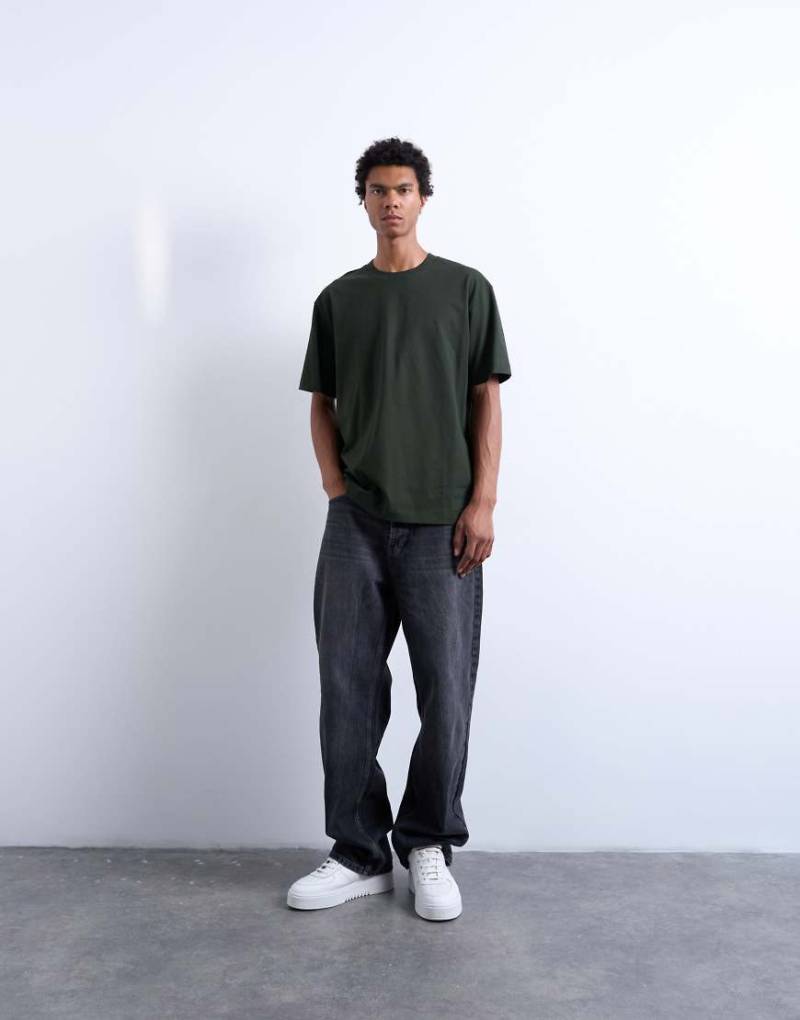 Topman - Relaxed-Fit-T-Shirt in Dunkelgrün von Topman