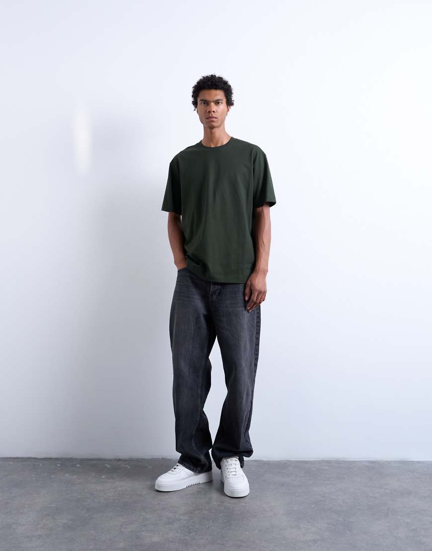 Topman - Relaxed-Fit-T-Shirt in Dunkelgrün von Topman