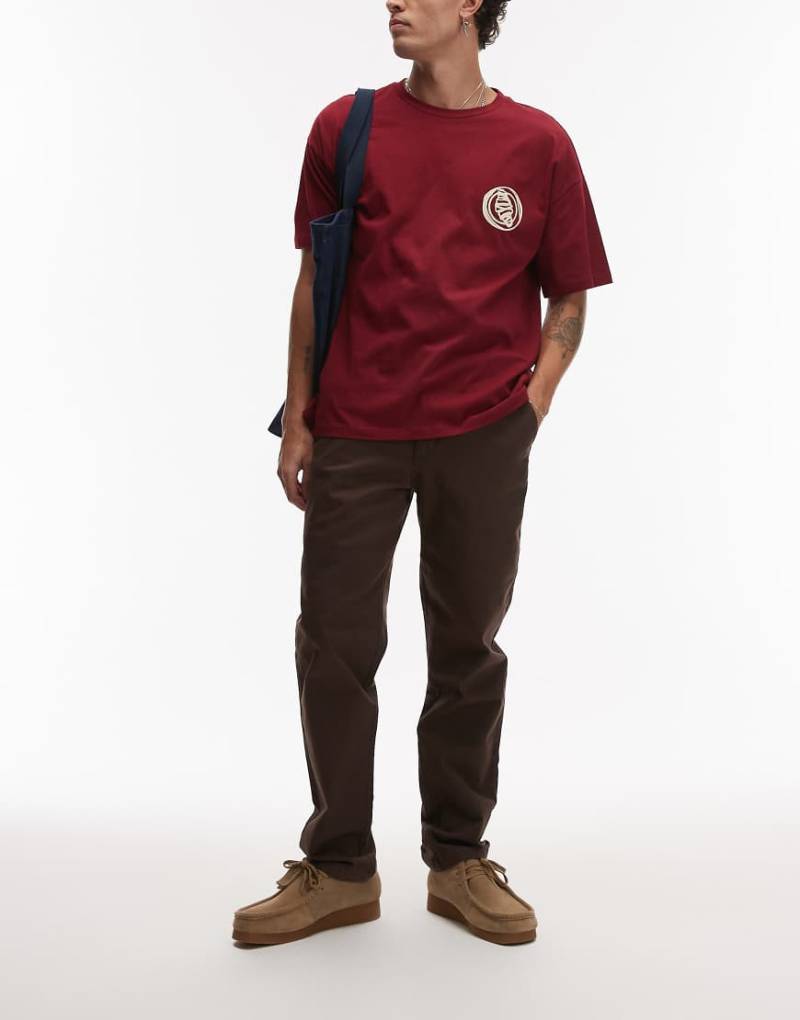 Topman - Schmal geschnittene Chinohose in Braun von Topman