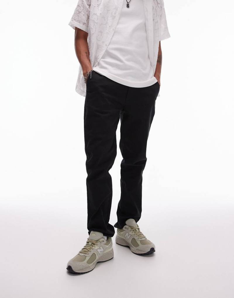 Topman - Schmal geschnittene Chinohose in Schwarz von Topman