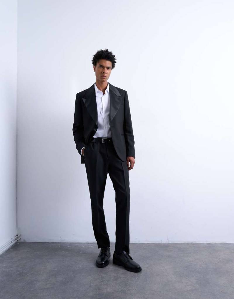 Topman - Schmal geschnittene Smoking-Anzughose in Schwarz von Topman