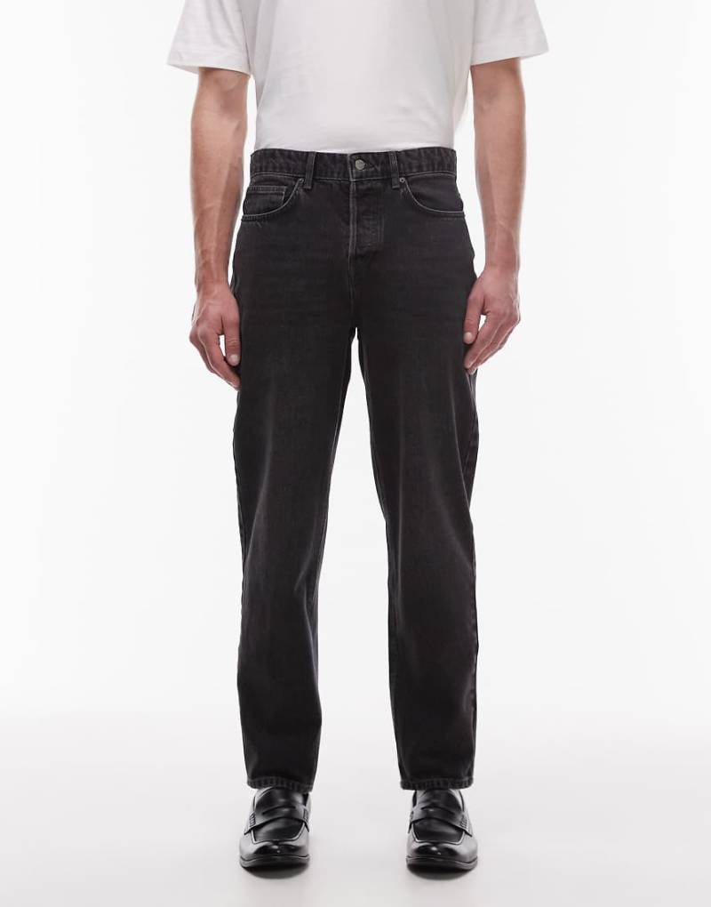Topman - Schmal zulaufende Jeans in verwaschenem Grau von Topman