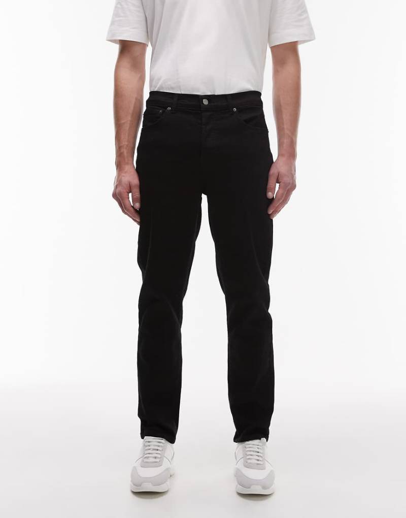 Topman - Schmal zulaufende Stretch-Jeans in Schwarz von Topman