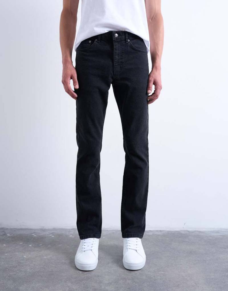 Topman - Schmale Stretch-Jeans in verwaschenem Schwarz von Topman