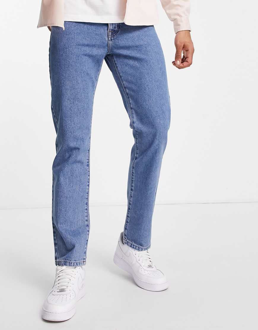 Topman - Straight Jeans in mittlerer Waschung-Blau von Topman