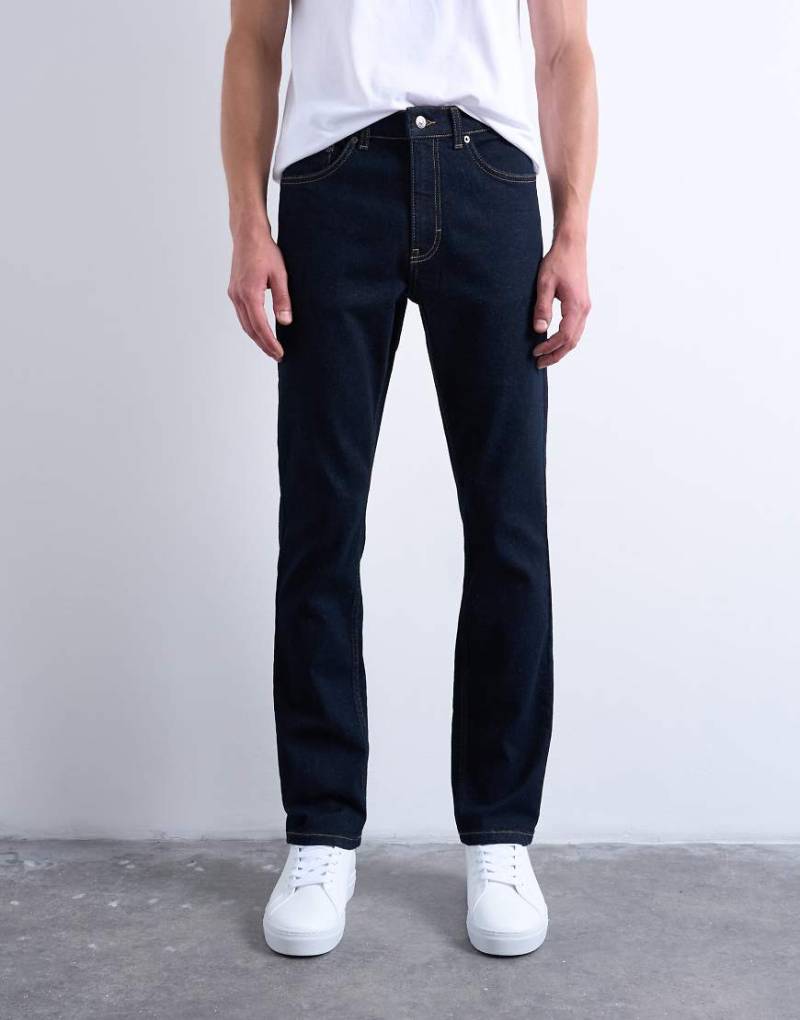 Topman - Stretch Slim Jeans in Raw-Blau von Topman