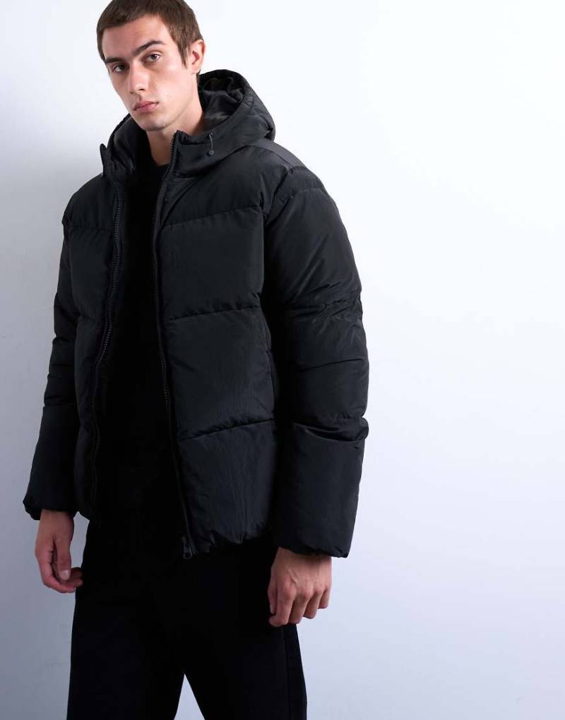 Topman - Strukturierte Steppjacke in Schwarz von Topman