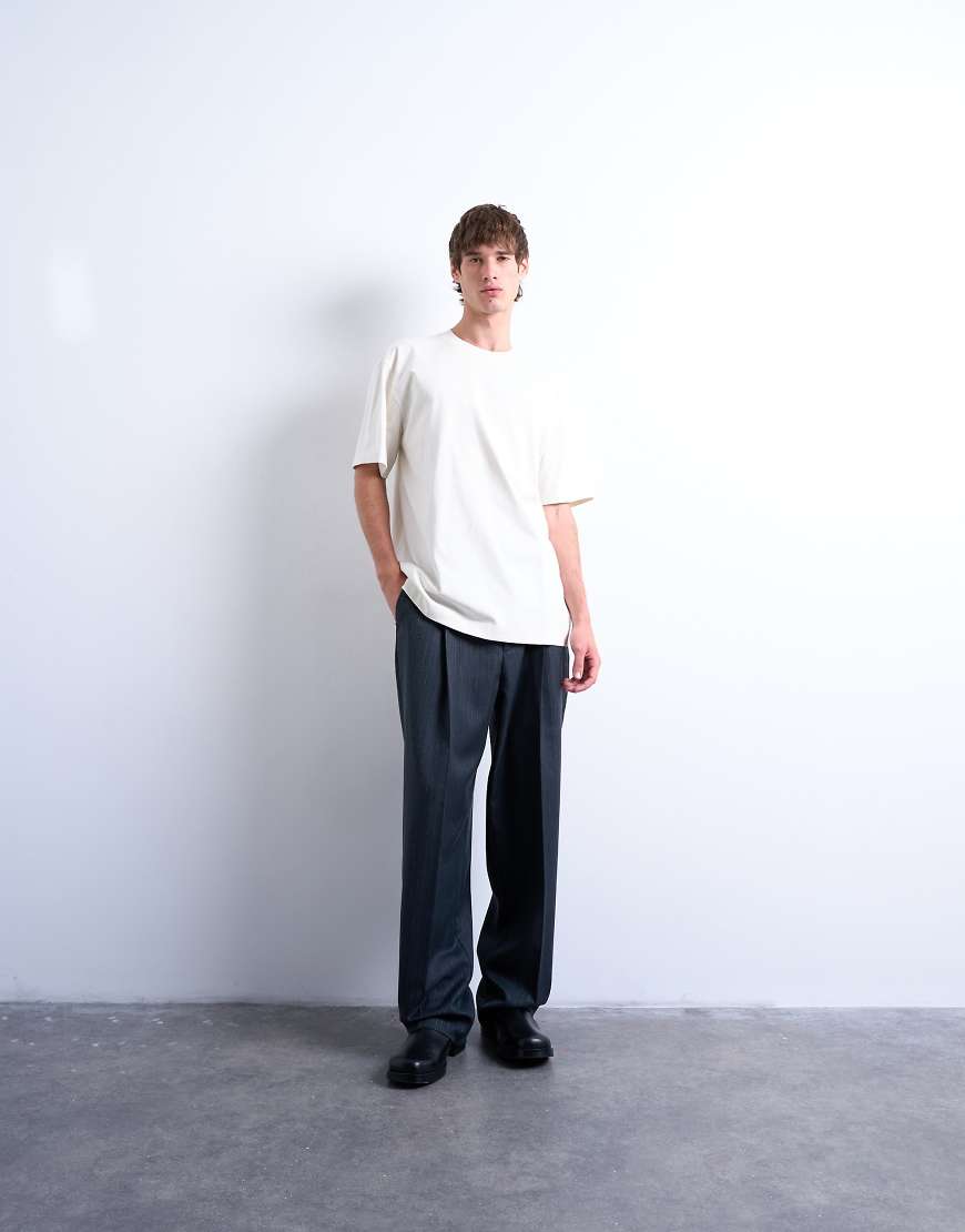Topman - T-Shirt in Oversize-Passform in Ecru-Weiß von Topman