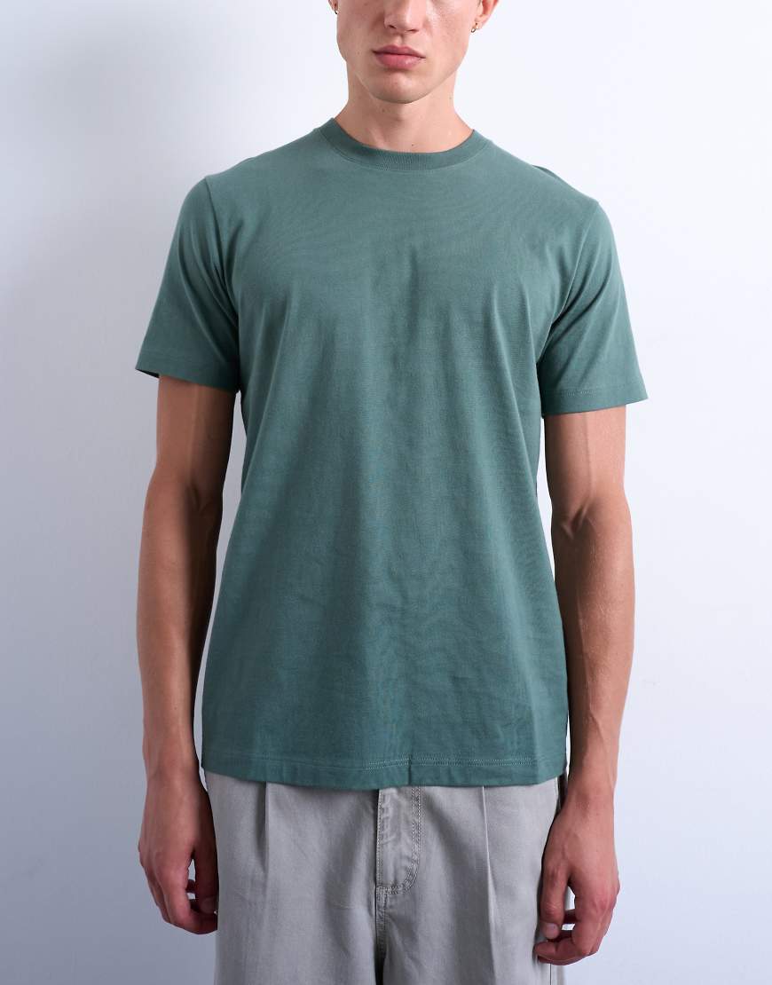 Topman - Klassisches T-Shirt in Salbeigrün von Topman