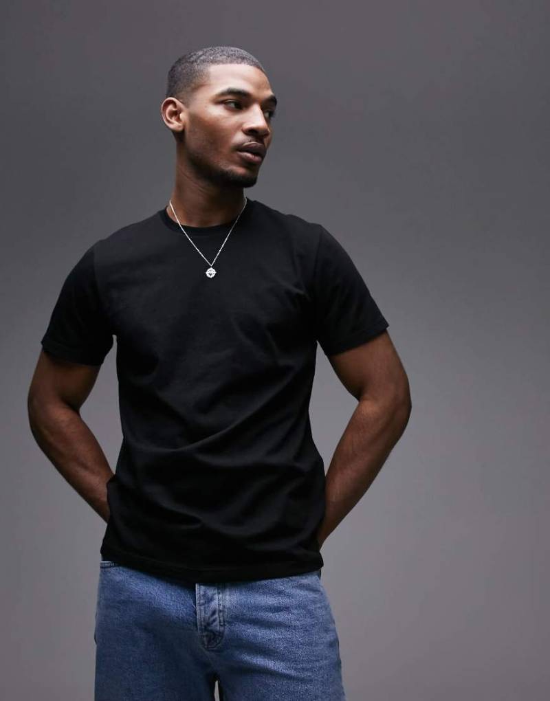 Topman - T-Shirt in Schwarz in regulärer Passform von Topman