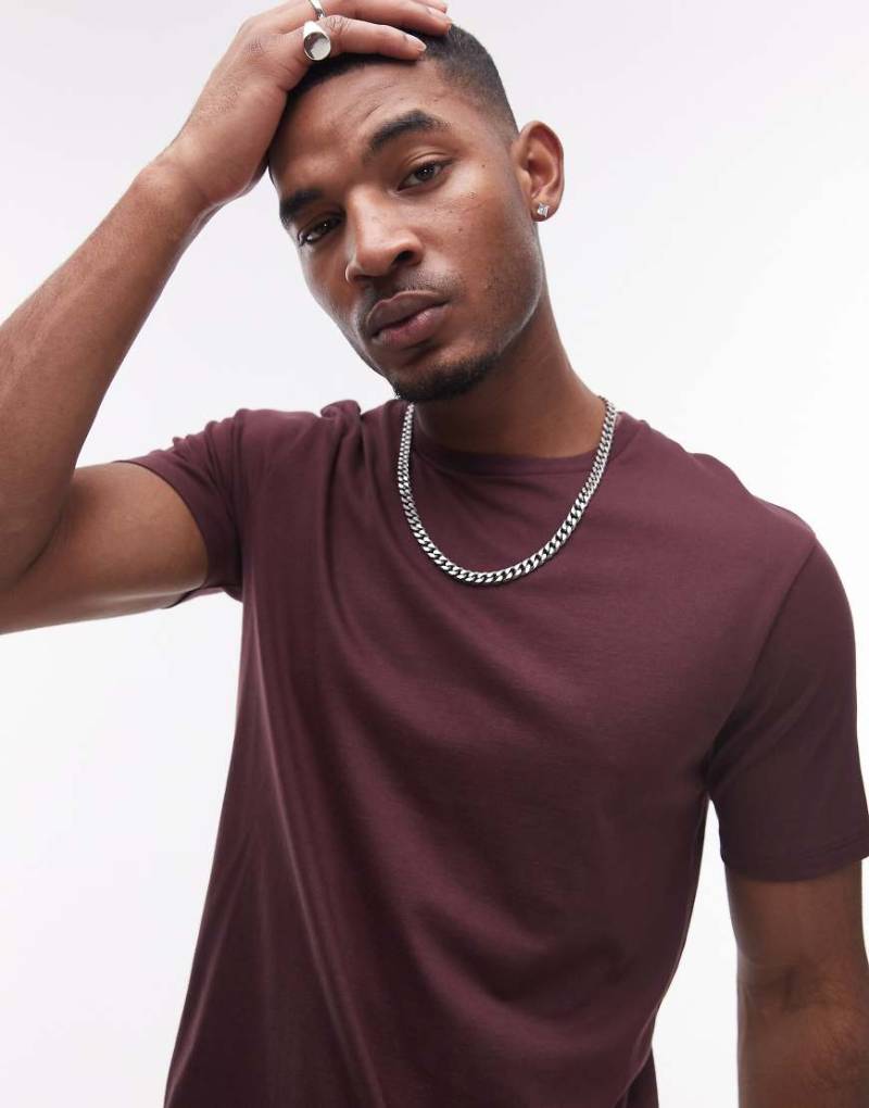 Topman - T-Shirt mit regulärer Passform in Braun von Topman