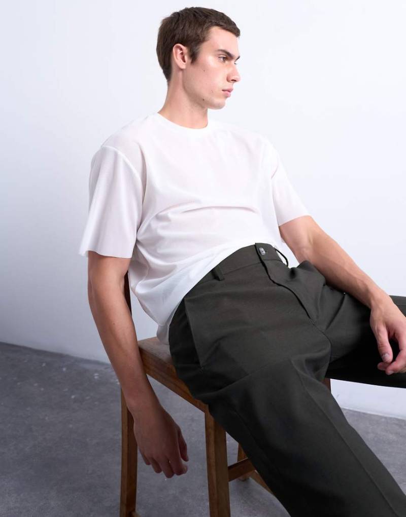 Topman - Transparentes T-Shirt in Weiß in regulärer Passform von Topman