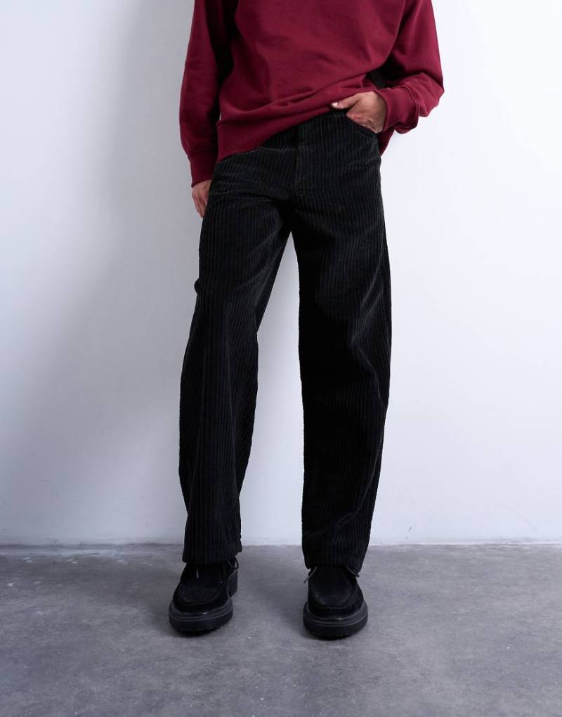 Topman - Weite Hose aus Cord in Schwarz von Topman