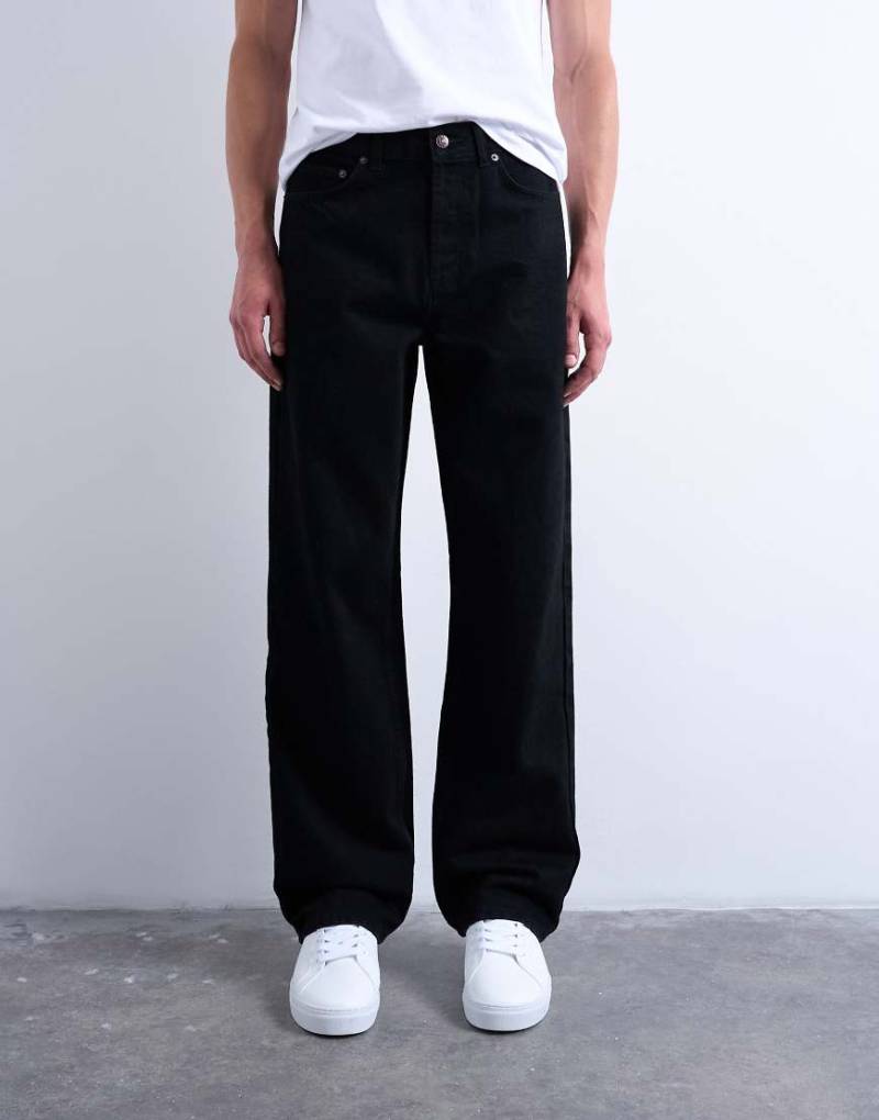 Topman - Weite Jeans aus festem Denim in Schwarz von Topman