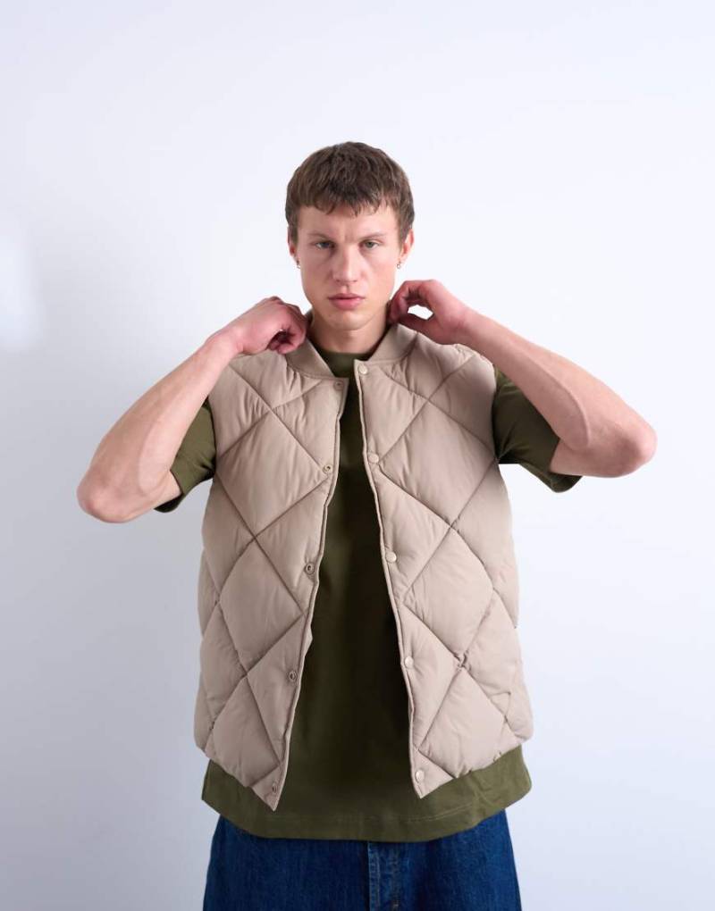 Topman - Weste in Steinbeige mit Rautenstepp-Neutral Topman - Weste in Steinbeige mit Rautenstepp-Neutral von Topman