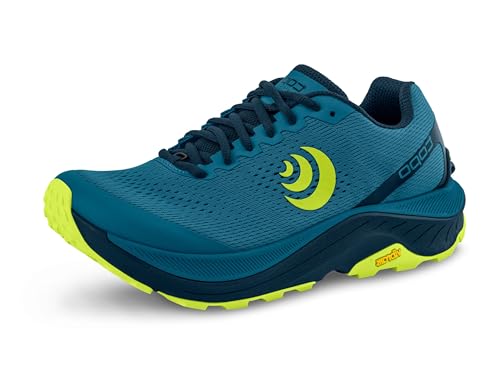 Topo Athletic Herren Leichte Bequeme 5MM Drop Ultraventure 3 Traillaufschuhe, Sportschuhe für Trailrunning, Blau/Lime, 42 EU von Topo Athletic