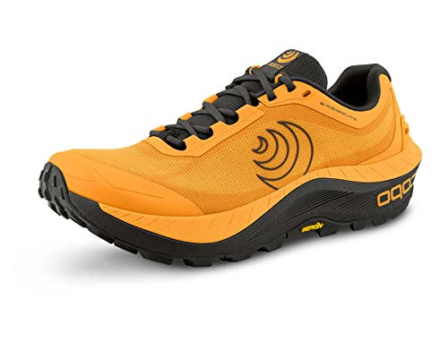 Topo Athletic Herren MTN Racer 3 bequeme leichte 5 mm Drop Trail Running Schuhe, Sportschuhe für Trailrunning, Mango/Espresso, 42.5 EU von Topo Athletic