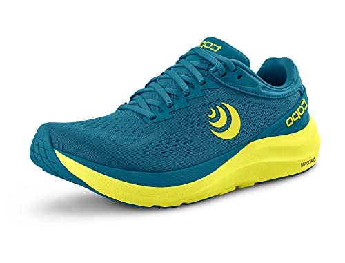 Topo Athletic Herren Phantom 3 bequeme leichte 5 mm Drop Straßenlaufschuhe, Sportschuhe für Straßenlauf, Blau/Lime, 42 EU von Topo Athletic