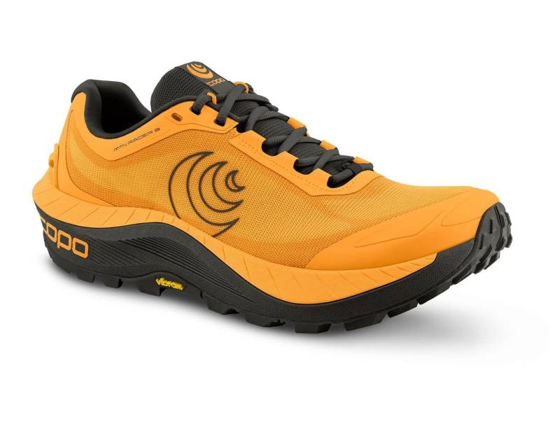 Topo MTN Racer 3 (Mountain, Trail, breitere Zehenbox) orange/espresso Laufschuh von Topo